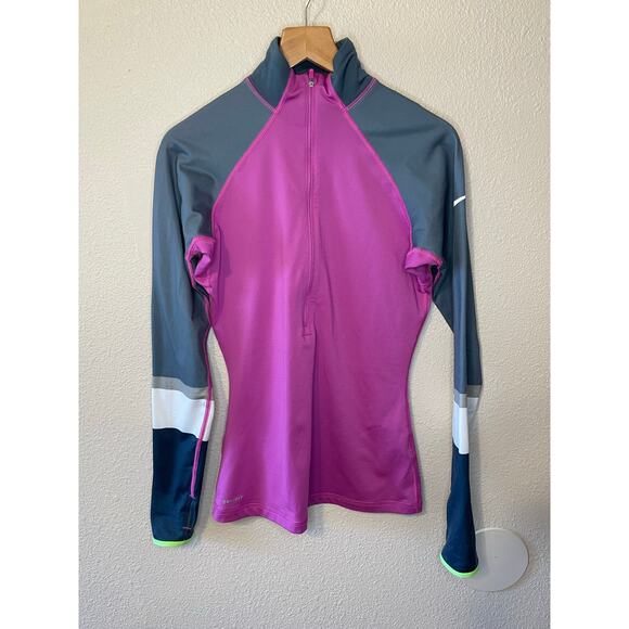 Nike Pro Half Zip pull On Purple & Gray Performance Activewear Jacket Small - Picture 9 of 10